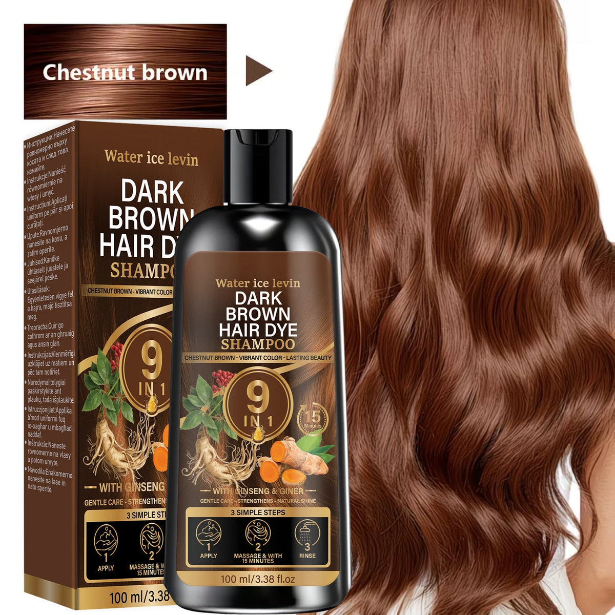 Unisex 9 In 1 Dark Brown Hair Care | Premium Care