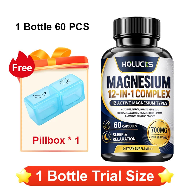 MagnaVital 7-in-1 Pure Magnesium Glycinate Complex – Muscle Recovery, Deep Sleep, Nerve Calming, Heart & Cognitive Memory Vitality
