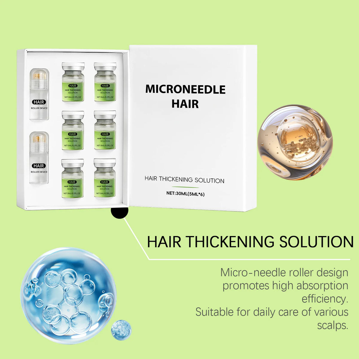 Hair Essential Care Serum Microneedle Roller Set Hair | Premium Care