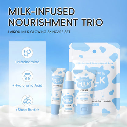 Laikou Milk Glowing Trio Set Deep Nourishment Kit | Premium Care