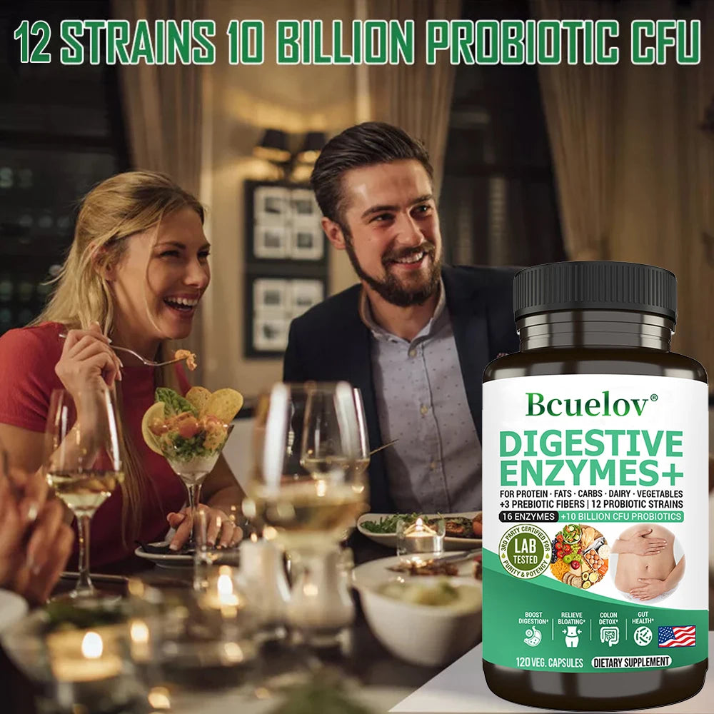 Garmtar Multi-Enzyme + 12-Probiotics (10B CFU) + Prebiotics - Garmtar Pure Supplements