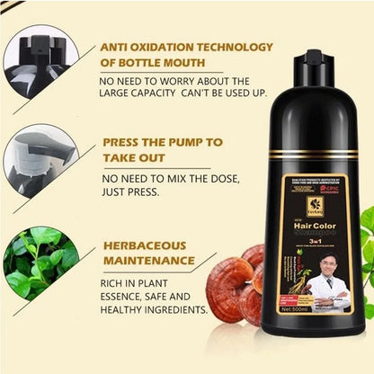 Hair Wash Black Shampoo Hair Dye Black Color | Premium Care