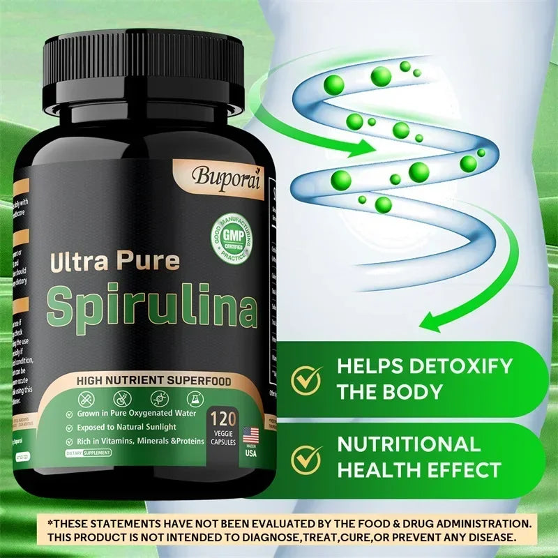 Garmtar Organic Spirulina Superfood 3000mg Capsules - Garmtar Pure Supplements