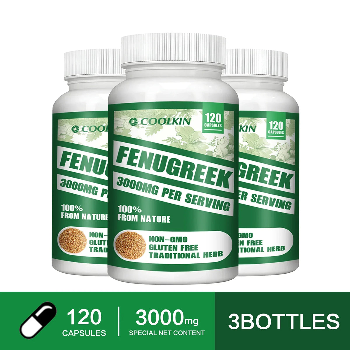 Pure Fenugreek Extract 3000mg – Lactation Support, Hormone Balance & Feminine Wellness