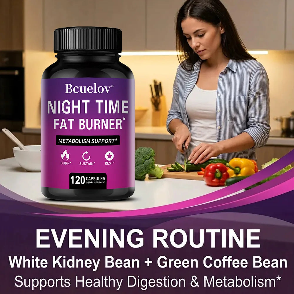 NightBurn PM Thermogenic Fat Burner & Sleep Complex – Non-Stimulant Metabolism Booster, Cortisol Balance & Overnight Weight Management