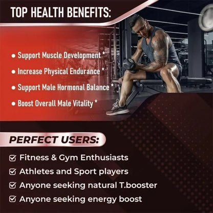 Men's Health & Energy Supplement – Natural Performance Booster for Stamina, Muscle Mass & Hormone Balance