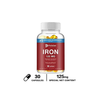 Iron Supplement 125mg - Maximize Absorption, Support Cellular Energy, and Promote Normal Red Blood Cell Production