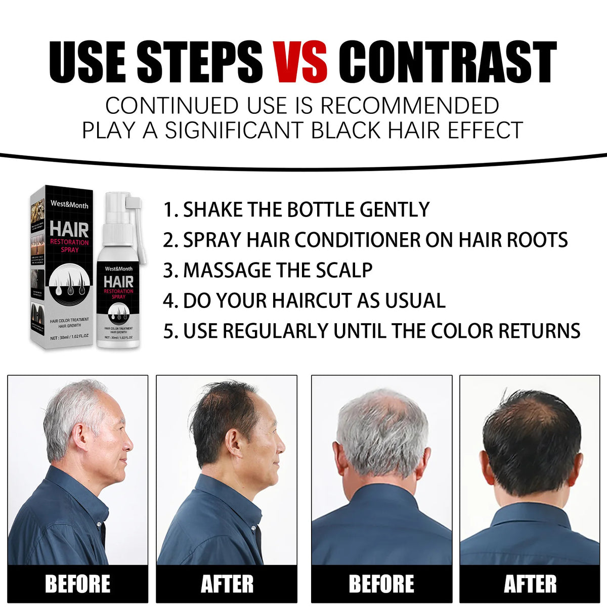 Gray White Hair Treatment Serum Cover White Hair | Premium Care