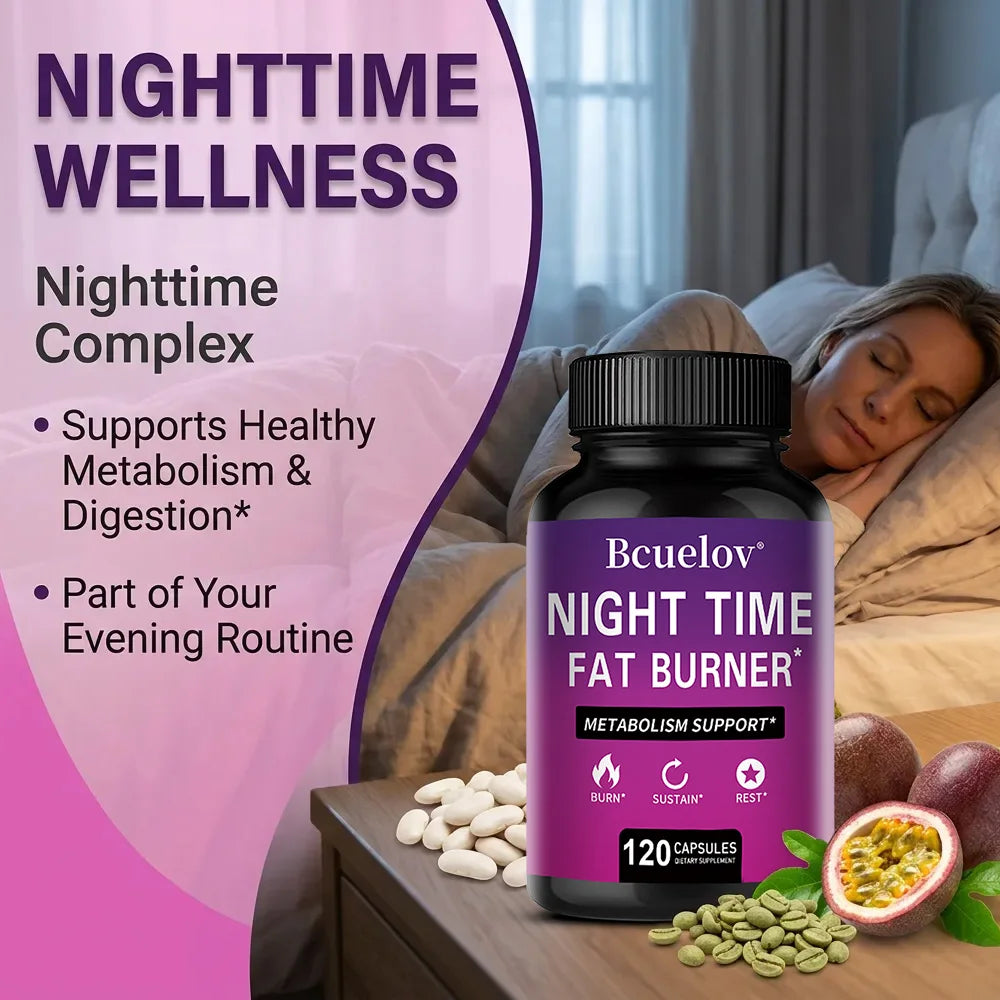 NightBurn PM Thermogenic Fat Burner & Sleep Complex – Non-Stimulant Metabolism Booster, Cortisol Balance & Overnight Weight Management