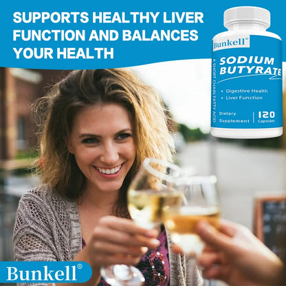 Sodium Butyrate Gut Health Supplement, Postbiotic for Gut, Stomach & Digestive, Gut Wellness, 120 Vegan Capsules