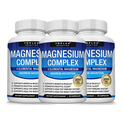 Advanced Multi-Magnesium Complex 1000mg – 8 Chelated Forms for Deep Sleep, Muscle & Calm (90 Capsules)