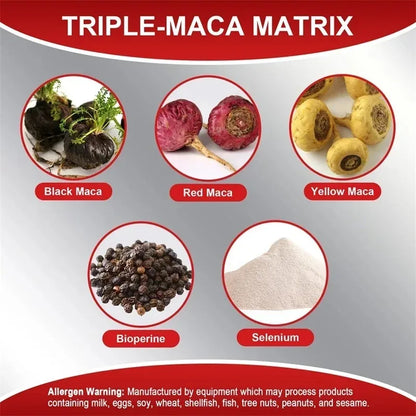 Garmtar Triple Maca 2000mg (Black, Red & Yellow Maca Root) - Garmtar Pure Supplements