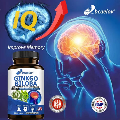 Advanced Nootropic Brain Booster Supplement  Improves Memory,Enhances Focus,Boosts Nerve Energy & IQ Health Vitamins B12, B6