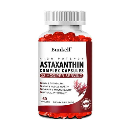 Astaxanthin 32 Mcg Supplement with EPA, DHA, Krill Oil, Supports Healthy Vision, Gut Health and Circulation, Strong Antioxidant