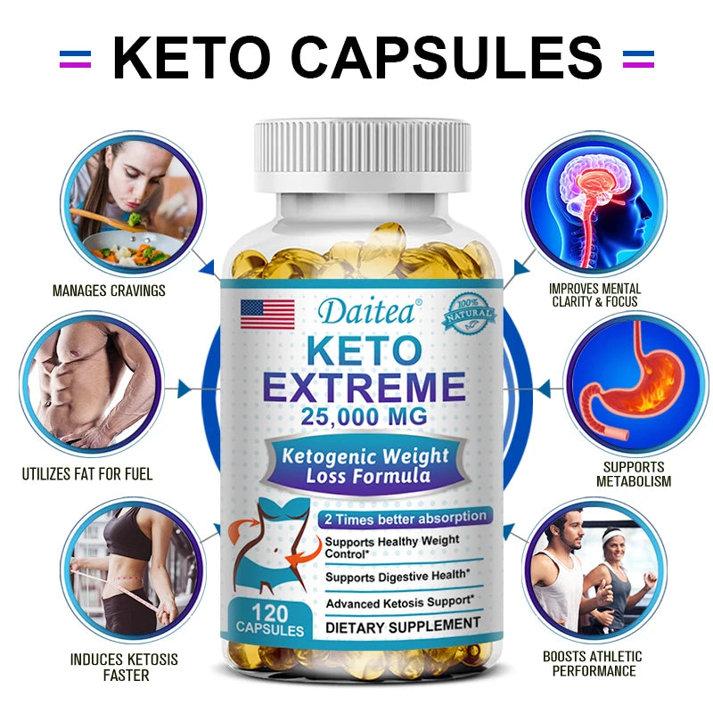 Advanced Ultra-Potency Keto Complex 25,000mg – Weight Management, Clean Energy & Metabolism (120 Capsules)