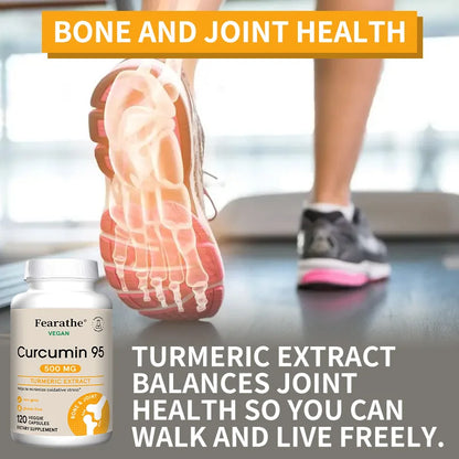 Turmeric Curcumin Capsules 95% Standardized Curcuminoids with Black Pepper – Fast Joint Comfort & Flexibility (120 Count)
