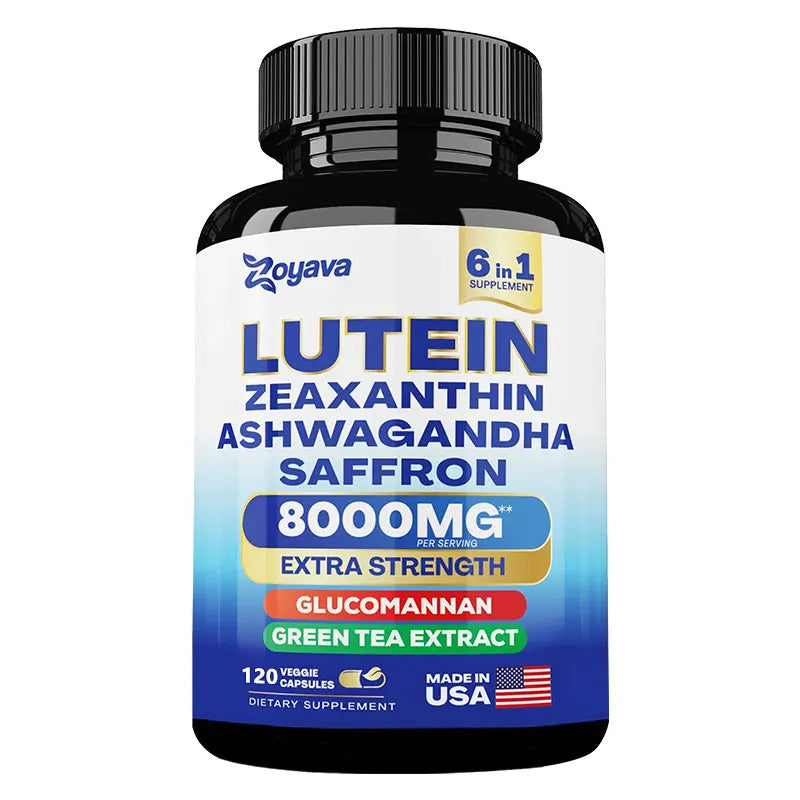 Lutein and Zeaxanthin 8000mg Eye Vitamins with Saffron Extract – Vision Support & Screen Fatigue Relief for Adults