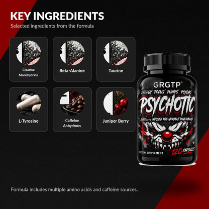 Psychotic High-Intensity Pre-Workout Matrix – Extreme Athletic Energy, Hyper-Focus, Muscle Power & Cognitive Mental Clarity