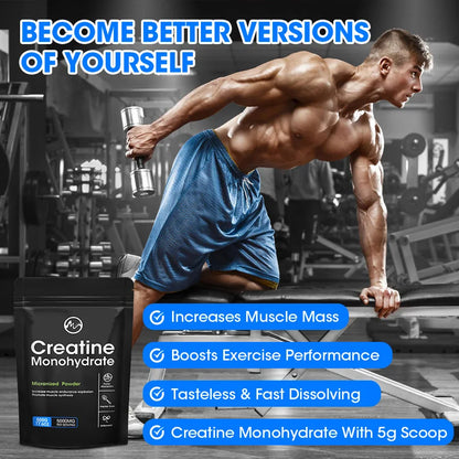 Pure Micronized Creatine Monohydrate – Lean Muscle Growth, Power & Workout Fatigue Relief