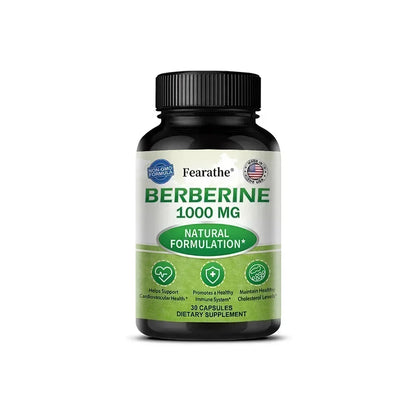 Berberine Supplement 1000 mg - Supports Heart Health, Immune System, GI Health, Cholesterol - Gluten Free, Dairy Free