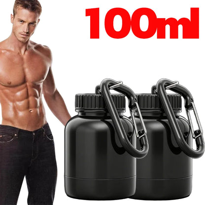 Protein Powder Container Portable Small Pill Box Fitness Supplement Storage 5x5x8cm Food Grade PP Leakproof Bottles Travel