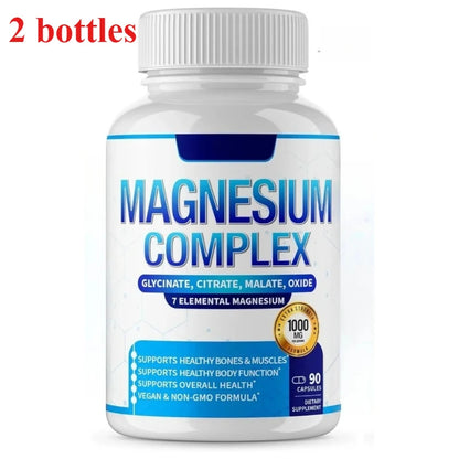 Magnesium Supplement 1000mg 7 in 1 Complex with Glycinate Citrate Malate Taurate Supports Muscle Relaxation Sleep Support 90 Ct