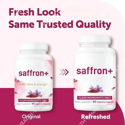 Saffron Extract 88.5mg Capsules, 60 Count Vegetarian Daily Wellness Supplement with Vitamin C Magnesium Turmeric L-Theanine