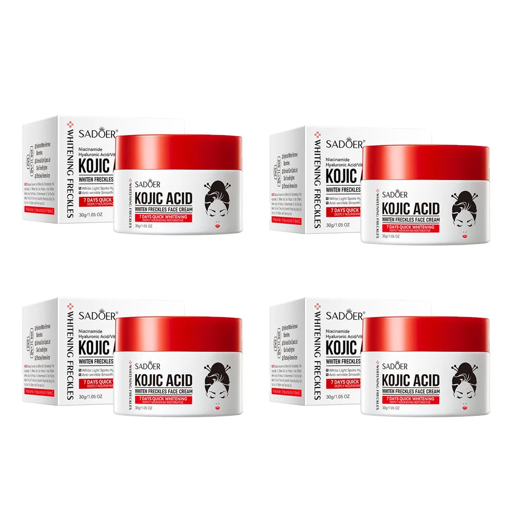 1/2/4pcs SADOER Kojic Acid Face Cream Moisturizing Freckle Removing Creams Brightening Hydrating Facial Cream Skin Care Products