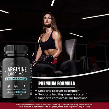 Extra Strength L-Arginine 3000mg – Maximum Nitric Oxide Booster for Vascularity, Muscle Growth & Endurance