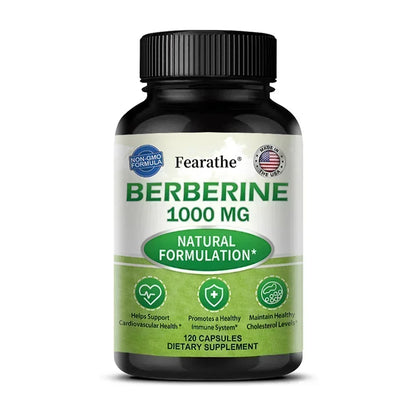 Berberine Supplement 1000 mg - Supports Heart Health, Immune System, GI Health, Cholesterol - Gluten Free, Dairy Free