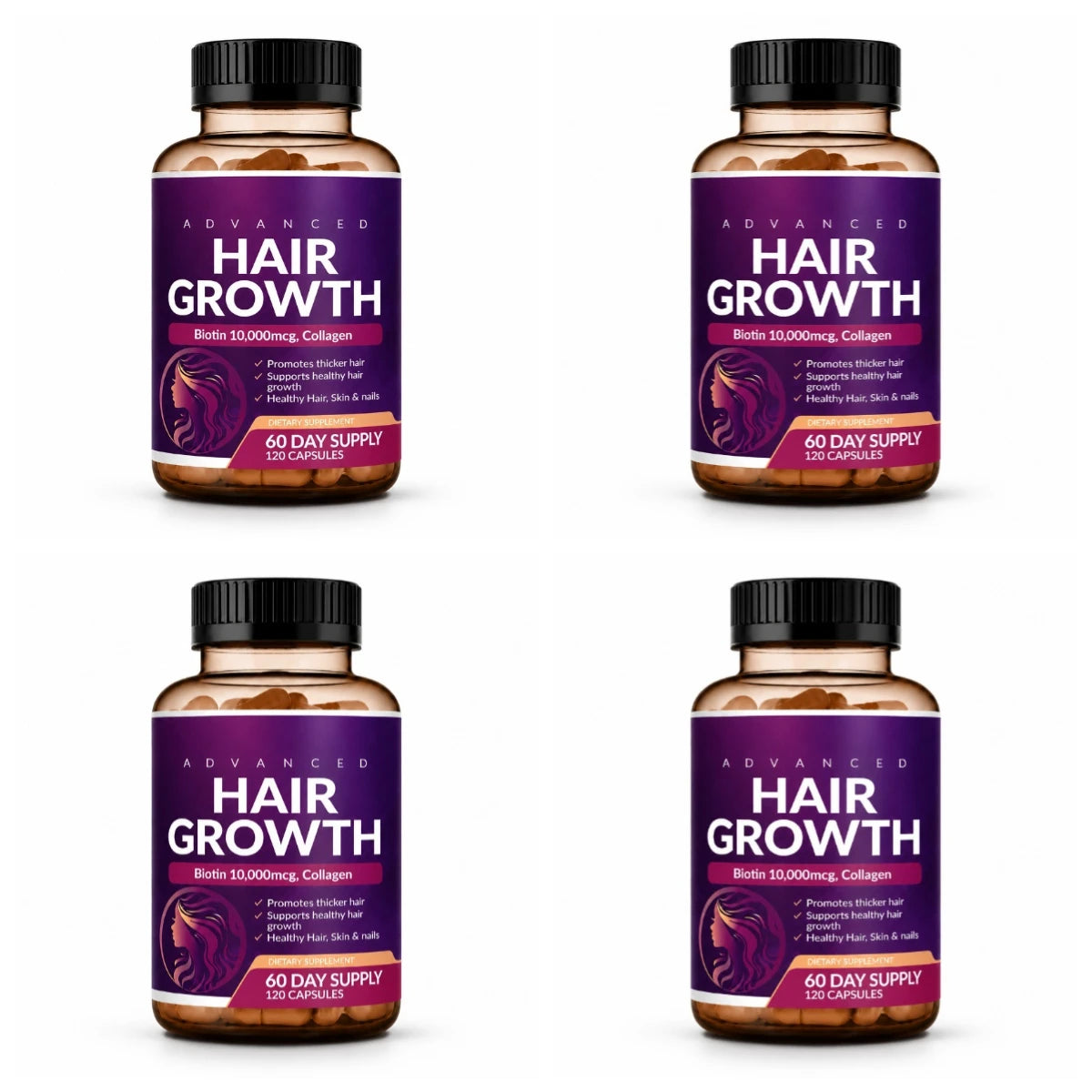 Hair Skin Nails Wellness Capsules Biotin 10000mcg Collagen | Premium Care