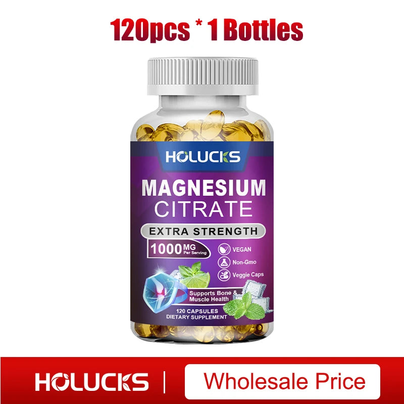 Buy 2 Get 2 Free! High Potency Magnesium Citrate Supplement -  for Muscle, Nerve, Bone and Heart Health Support, Gluten-Free