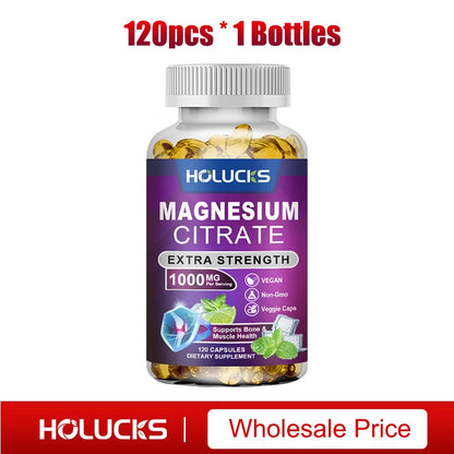 Buy 2 Get 2 Free! High Potency Magnesium Citrate Supplement -  for Muscle, Nerve, Bone and Heart Health Support, Gluten-Free