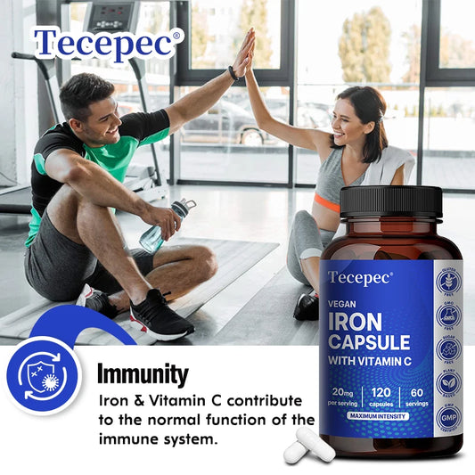 Gentle Iron 65mg with Bioactive Vitamin C – Non-Constipating Chelate for Red Blood Cell Formation, Oxygen Transport & Cellular Energy