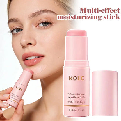 Korean Pink Hydrating Stick PDRN Collagen Stick Bounce Multi Balm Moisturizing Wrinkle Multi-functional Stick Skin Care Makeup
