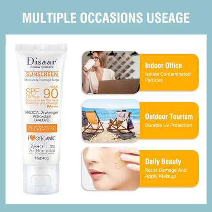 Disaar Facial Sunscreen Cream SPF 90 Body Protector Solar Lotion Original Facial Body Moisturizing UV Protection Sun Sunblock