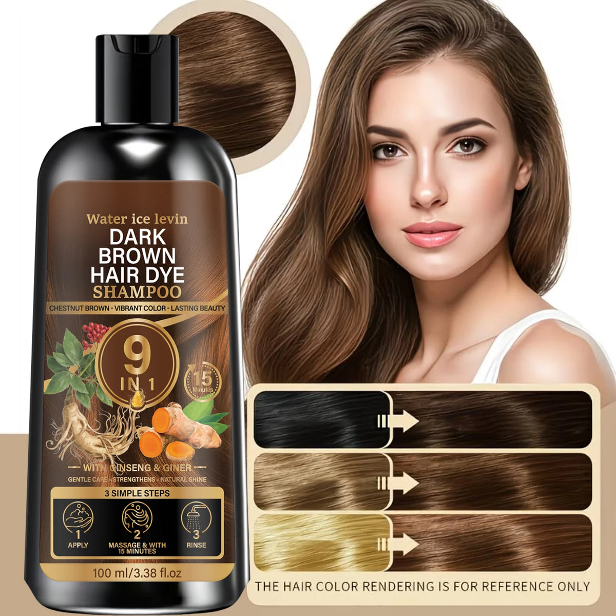 Unisex 9 In 1 Dark Brown Hair Care | Premium Care