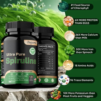 Garmtar Organic Spirulina Superfood 3000mg Capsules - Garmtar Pure Supplements