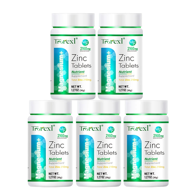 Magnesium and Zinc Tablets (High Absorption) – Muscle Cramp Relief, Daily Energy & Immune Defense (60 Count)
