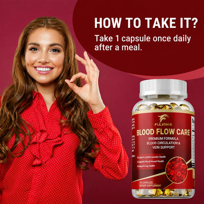 Blood Flow Care Supplement - Promotes Leg Vein, Heart, Blood Vessel and Cardiovascular Health, Supporting Blood Circulation