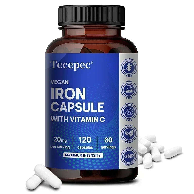 Gentle Iron 65mg with Bioactive Vitamin C – Non-Constipating Chelate for Red Blood Cell Formation, Oxygen Transport & Cellular Energy