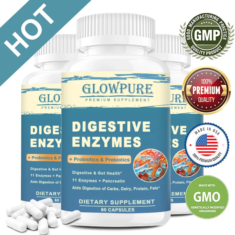 Digestive Enzymes with Prebiotics & Probiotics Capsules – Fast Bloating Relief, Gut Health & Immunity