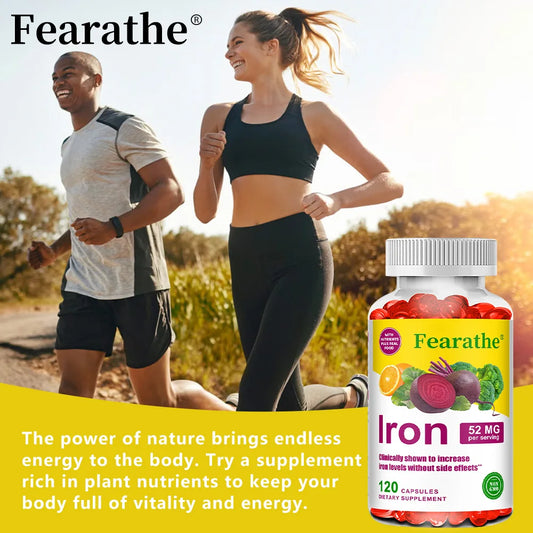 Iron + Vitamin C Immunity & Focus Complex – High-Absorption Chelate for Red Blood Cells, Mental Clarity & Cellular Energy (Non-GMO)