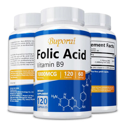 BioActive Folic Acid (L-Methylfolate 5-MTHF 1,000mcg) – Prenatal Health, DNA Synthesis, Red Blood Cell Formation & Homocysteine Balance