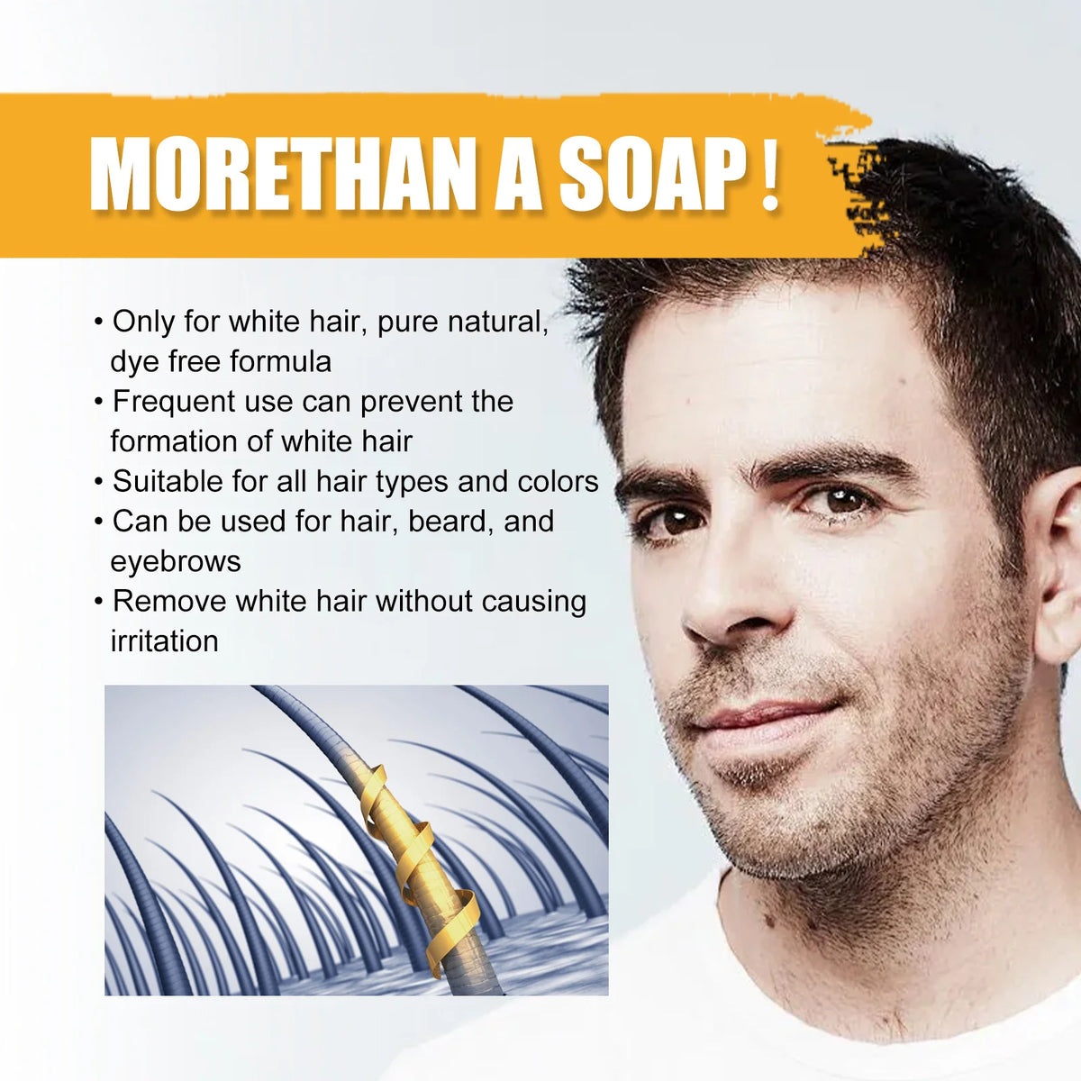 Hair Blackening Shampoo Soap Repairs Gray And Anti | Premium Care