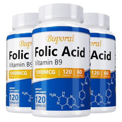 Folic Acid Capsules – Cardiovascular Care, Nerve Function & Complete Prenatal Health Support