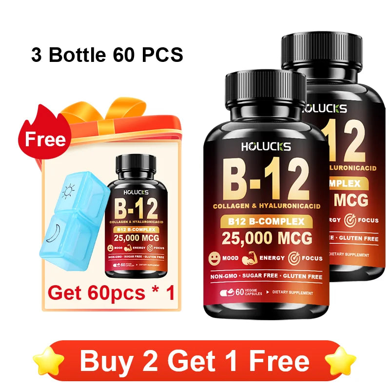 High Potency B12 Supplement, with Hydrolyzed Keratin & MSM, for Nervous System Health, Fatigue Relief, Immune, Focus, Vitality