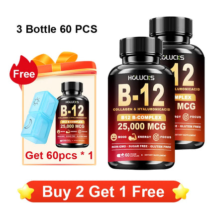 High Potency B12 Supplement, with Hydrolyzed Keratin & MSM, for Nervous System Health, Fatigue Relief, Immune, Focus, Vitality