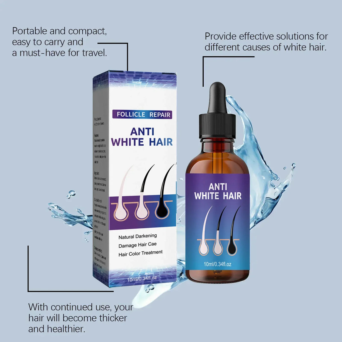 24 New White To Black Gray White Hair | Premium Care