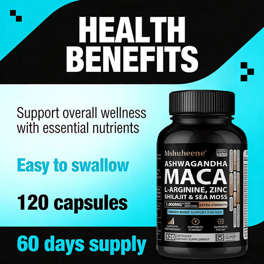 Enhancing Supplement Blend L Arginine Maca Ashwagandha Stamina | Premium Care